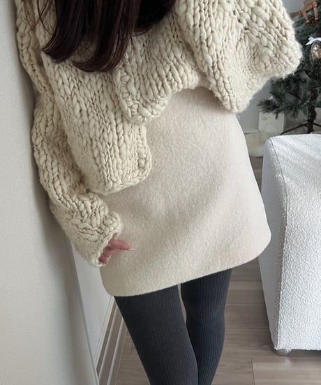 bouclé mini skirt