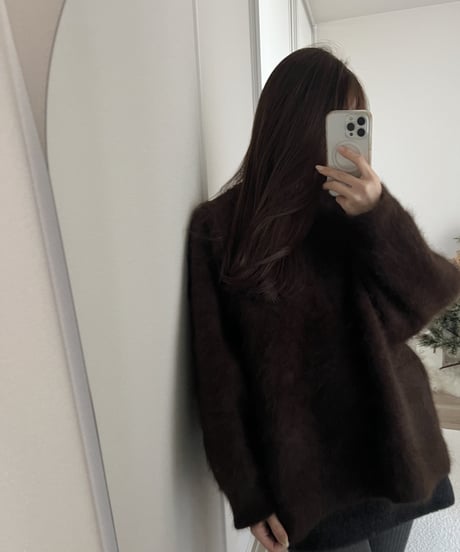 ［即納］rabbit fur over knit