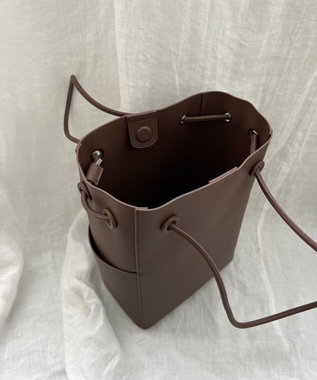 vegetable leather bucket bag