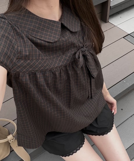round collar robe blouse