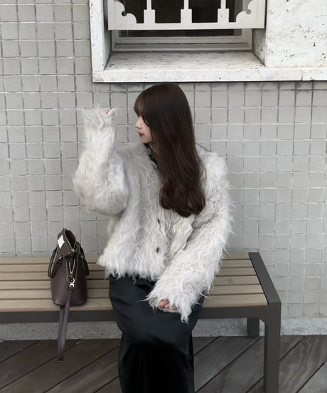 long hair fur cardigan