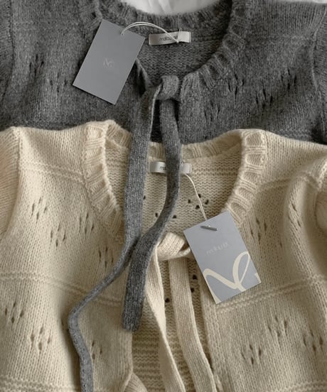 wool ribbon scotch cardigan