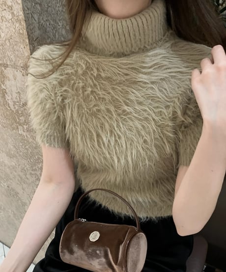 mink crop turtleneck