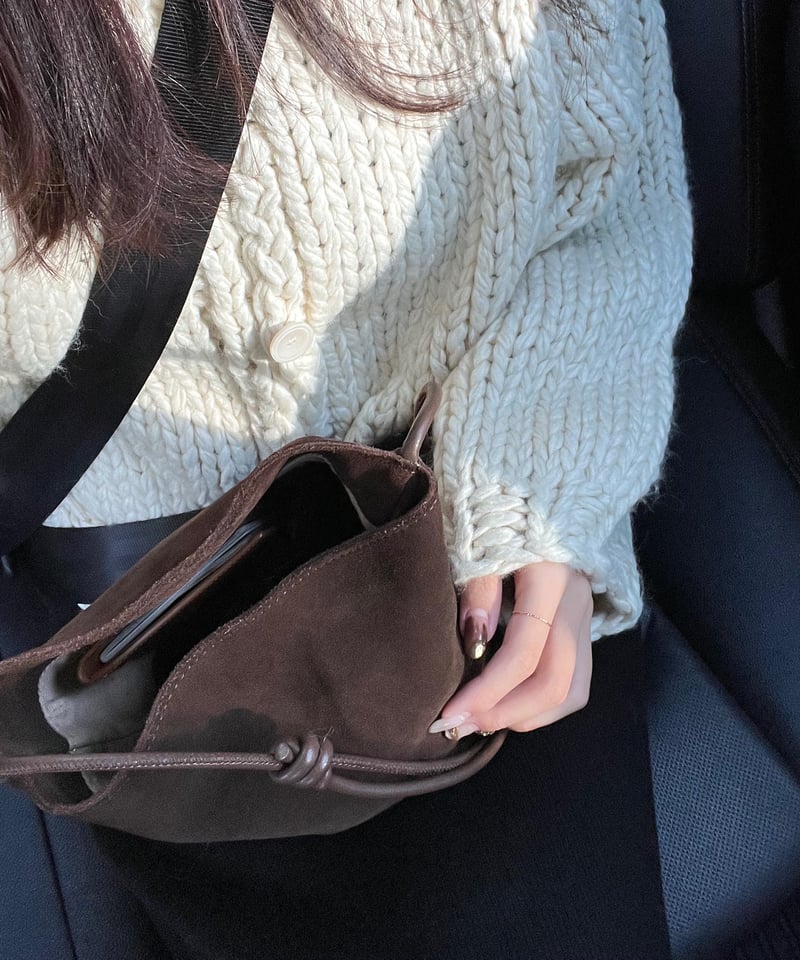 mie ajunar cowhide suede bag ブラウン 即納］cowhide suede bag | mie ajunar