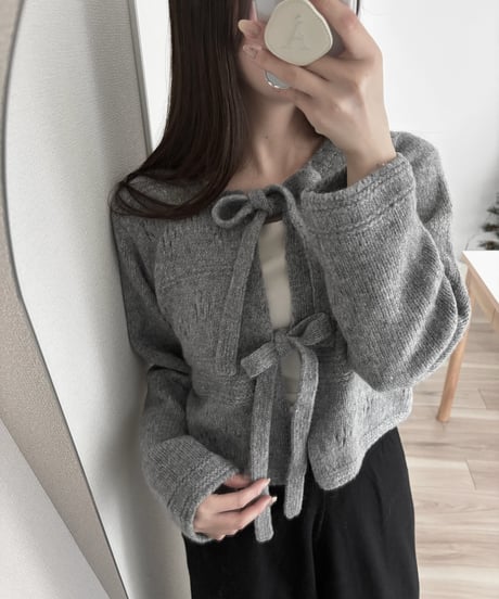 wool ribbon scotch cardigan