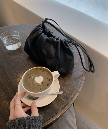 leather string bag
