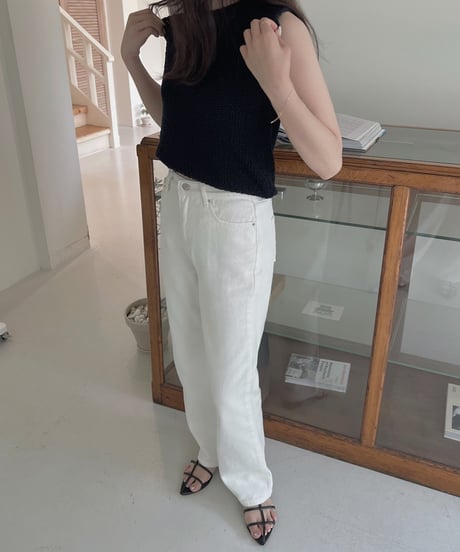 white straight denim
