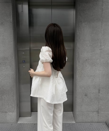 beaded puff blouse