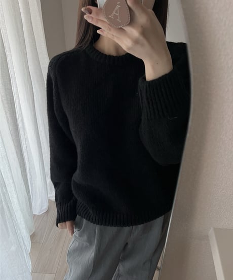 alpaca saddle round knit