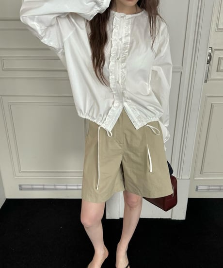 frilled blouson blouse