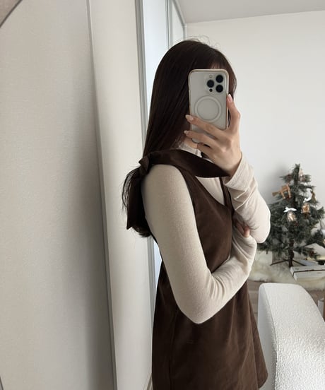 shoulder ribbon dress