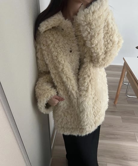 ［即納］sanen wool collar fur jacket