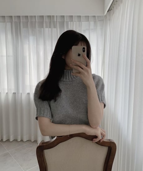 high neck half knit