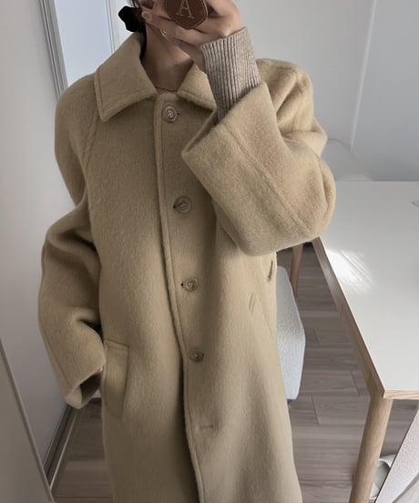 ［即納］folded alpaca long coat