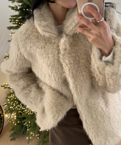 sheep mohair fur coat