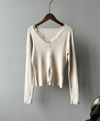 v-neck lace knit
