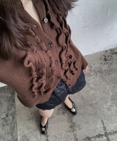 frillknit cardigan