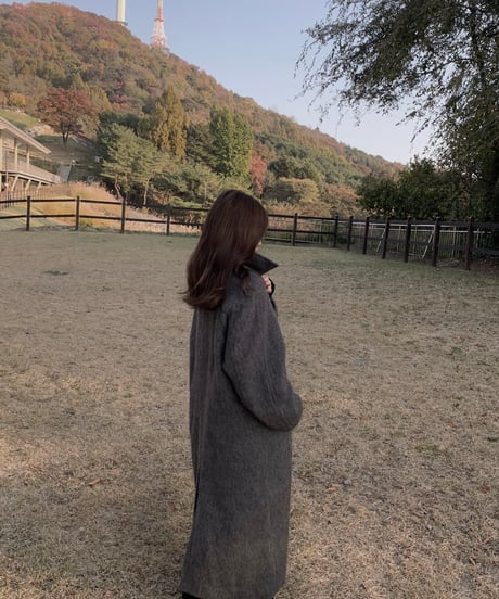 ［即納］folded alpaca long coat