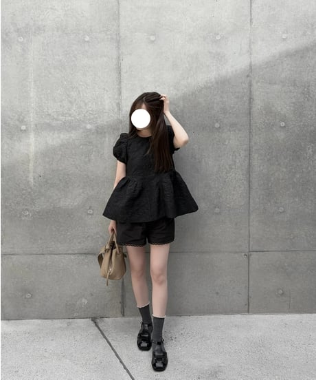 beaded puff blouse