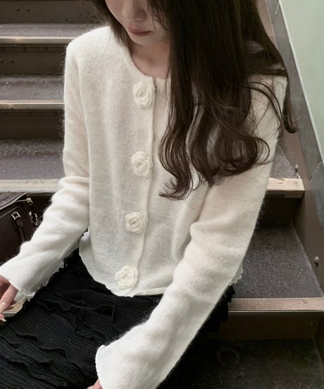 ［即納］flower cardigan