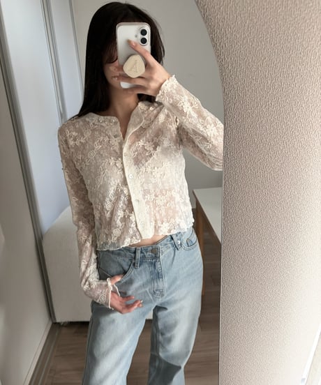 embroidered lace cardigan