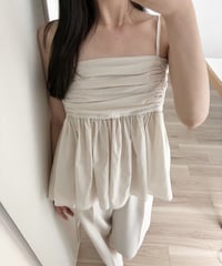 shirred sleeveless blouse
