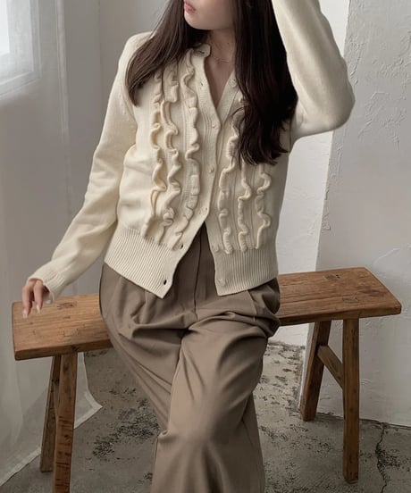 frillknit cardigan
