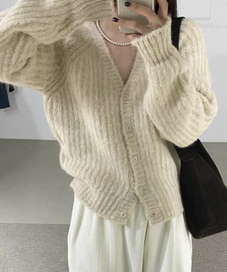 wool v-neck cardigan