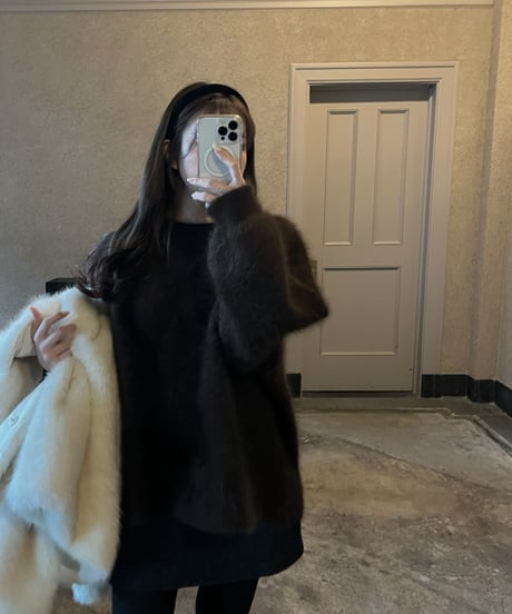 ［即納］rabbit fur over knit