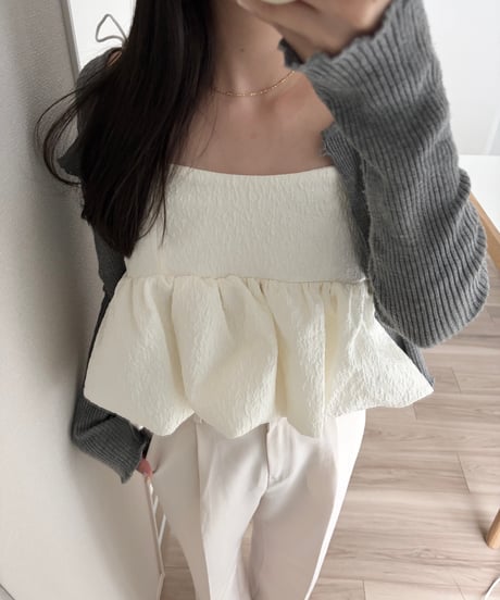 balloon crop blouse