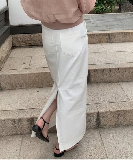 pintuck maxi skirt