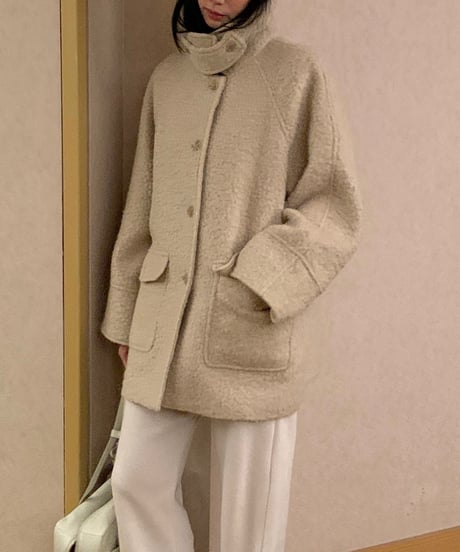 ［即納］alpaca wool soft bouclé coat