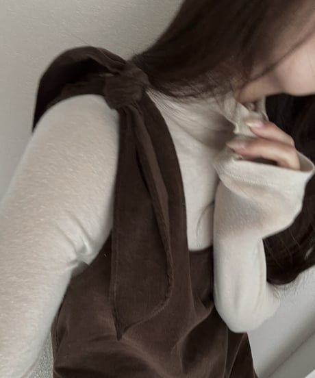 shoulder ribbon dress