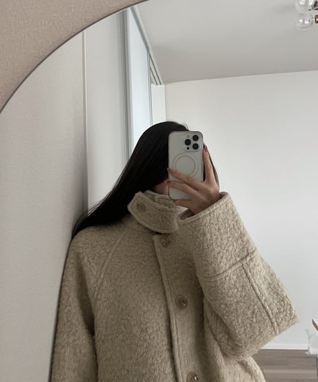 ［即納］alpaca wool soft bouclé coat