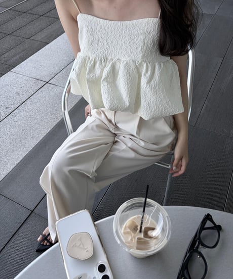 balloon crop blouse