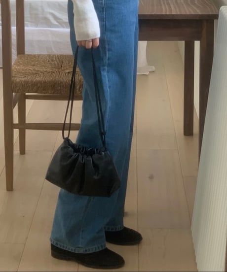 leather string bag