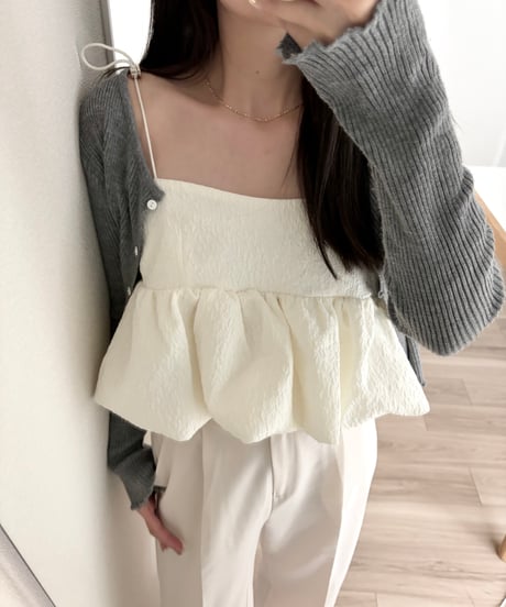 balloon crop blouse