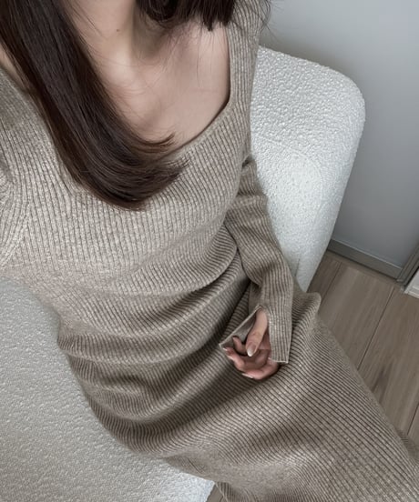 square neck knit dress