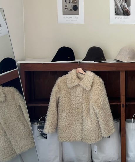 ［即納］sanen wool collar fur jacket