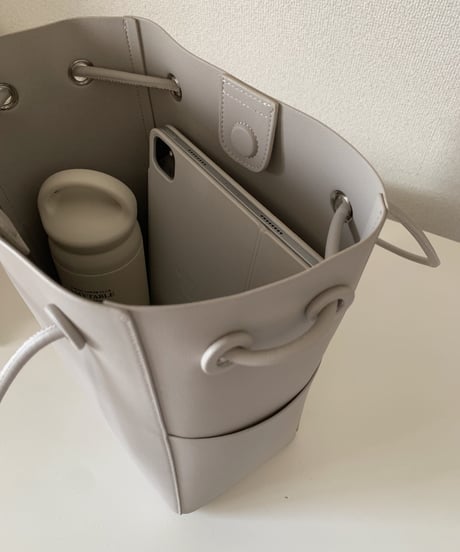 vegetable leather bucket bag