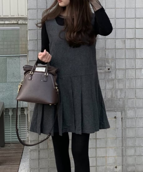 wool pleated dress