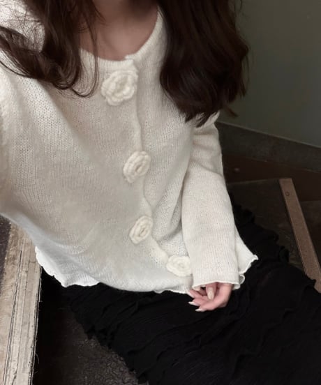 ［即納］flower cardigan