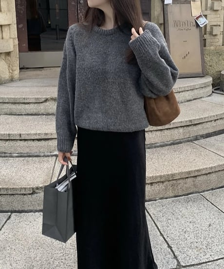 alpaca saddle round knit