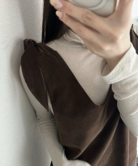 shoulder ribbon dress