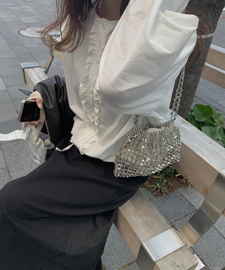 frilled blouson blouse