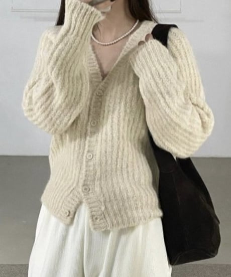 wool v-neck cardigan