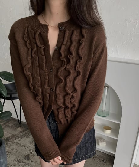frillknit cardigan