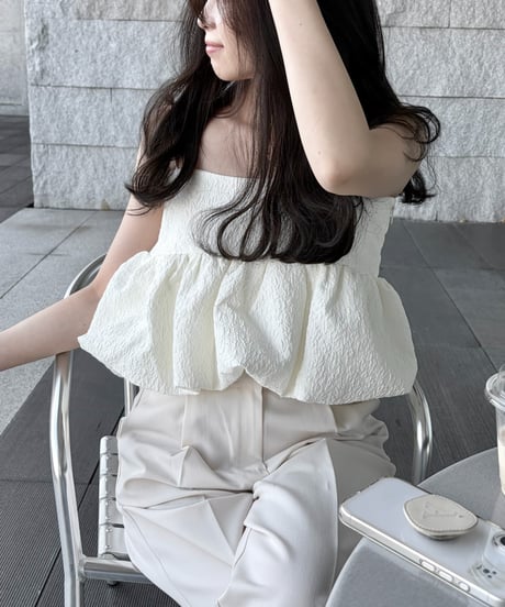 balloon crop blouse
