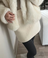 bouclé mini skirt