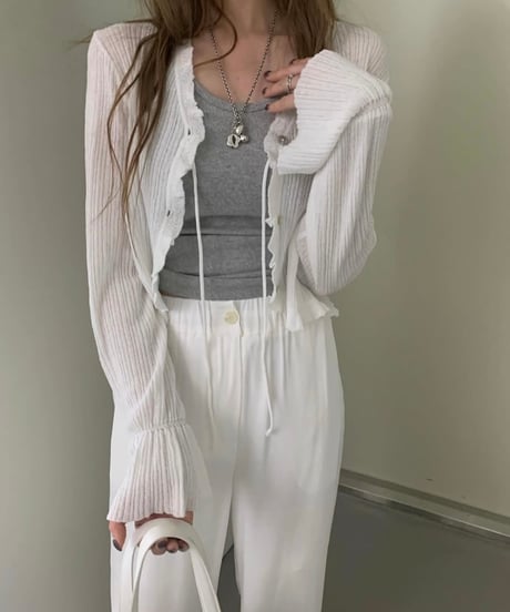 linen ribbed cardigan